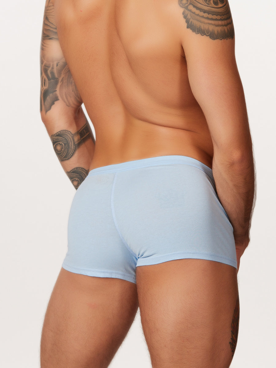 men's light blue cotton boxer briefs