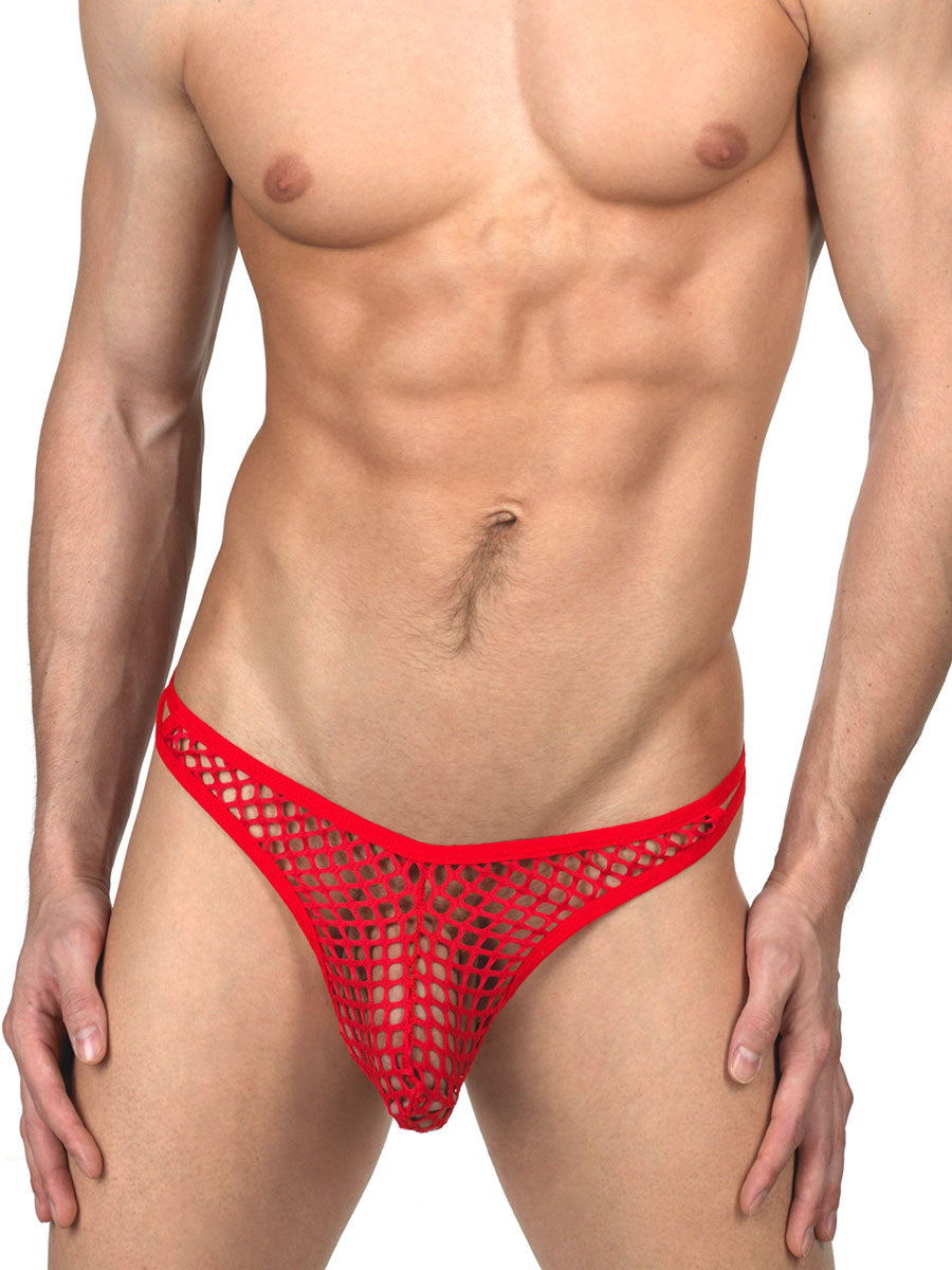 Men's fishnet thong underwear