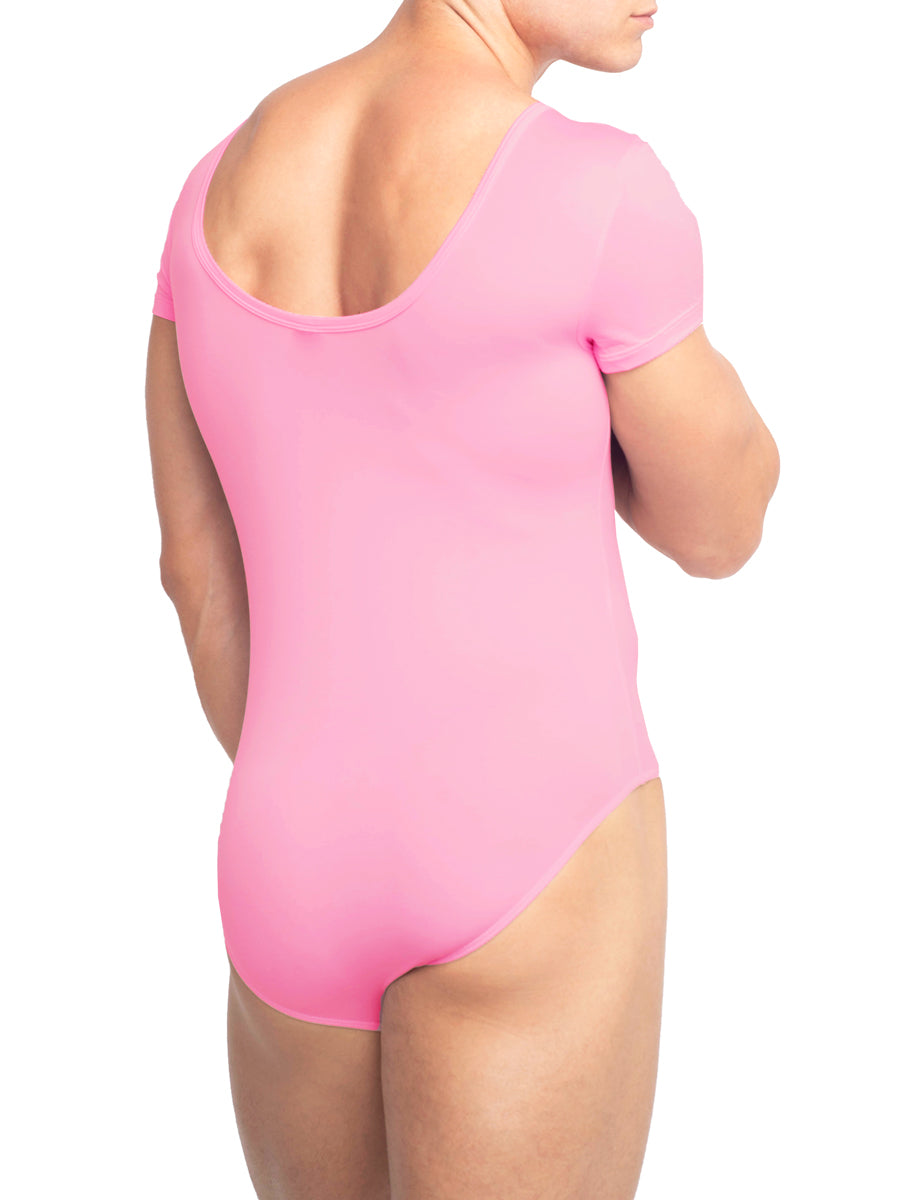 Men's pink v-neck bodysuit