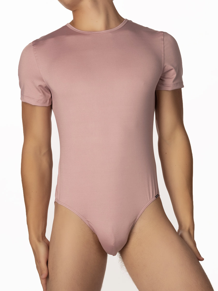 Men's Pink Short Sleeved Bodysuit