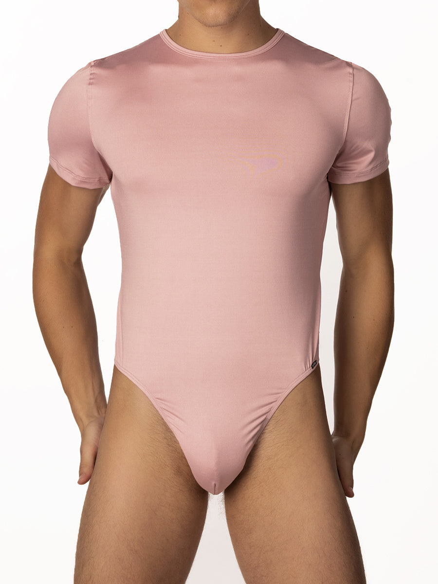 men's pink thong bodysuit
