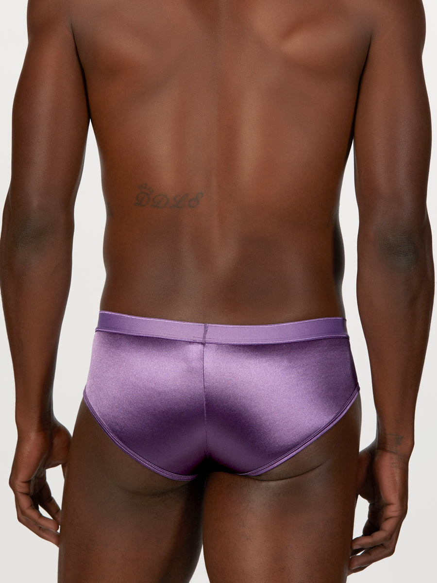 Men's purple satin brief