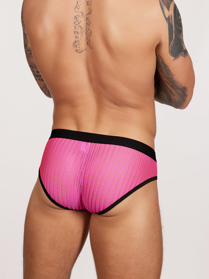 men's pink mesh briefs - Body Aware