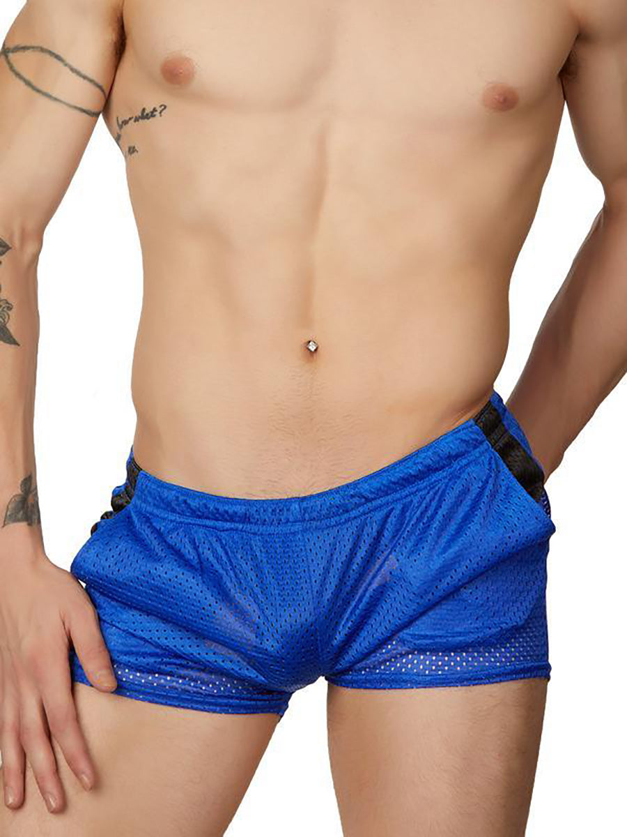 Men's blue jersey short shorts