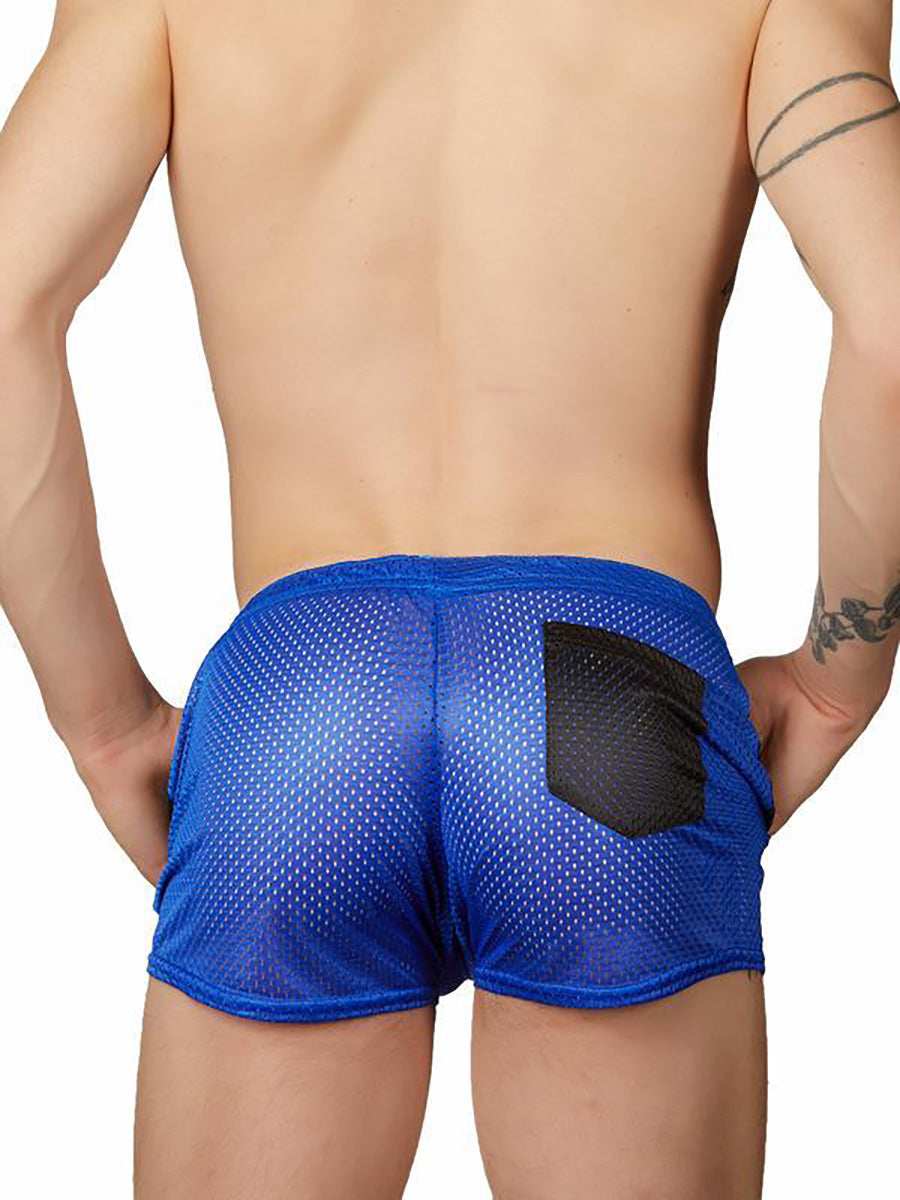 Men's blue jersey short shorts