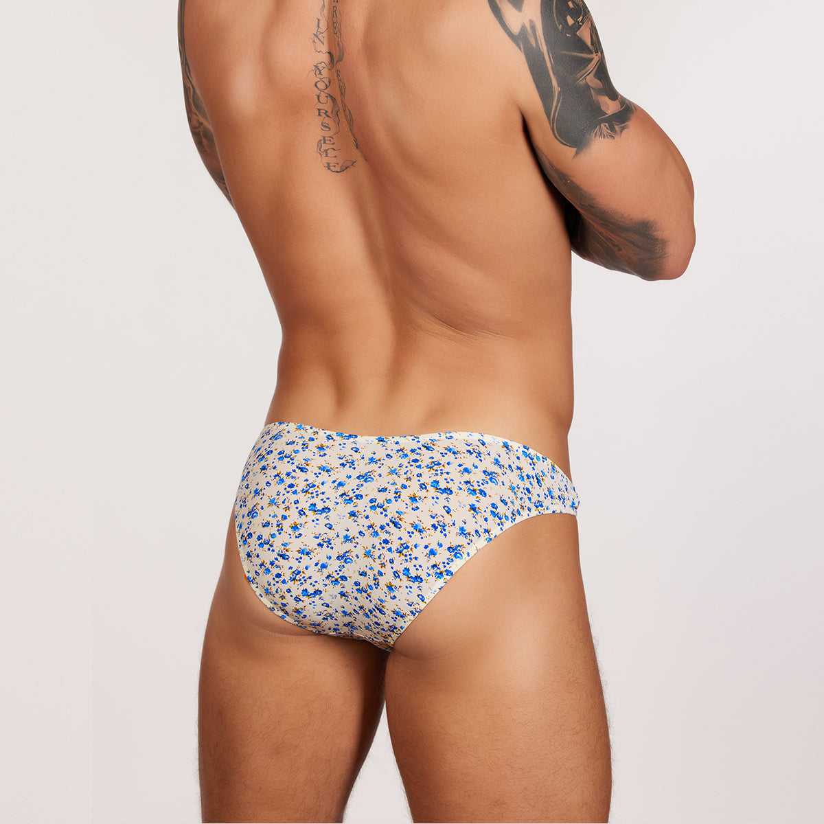 men's blue floral briefs - Body Aware