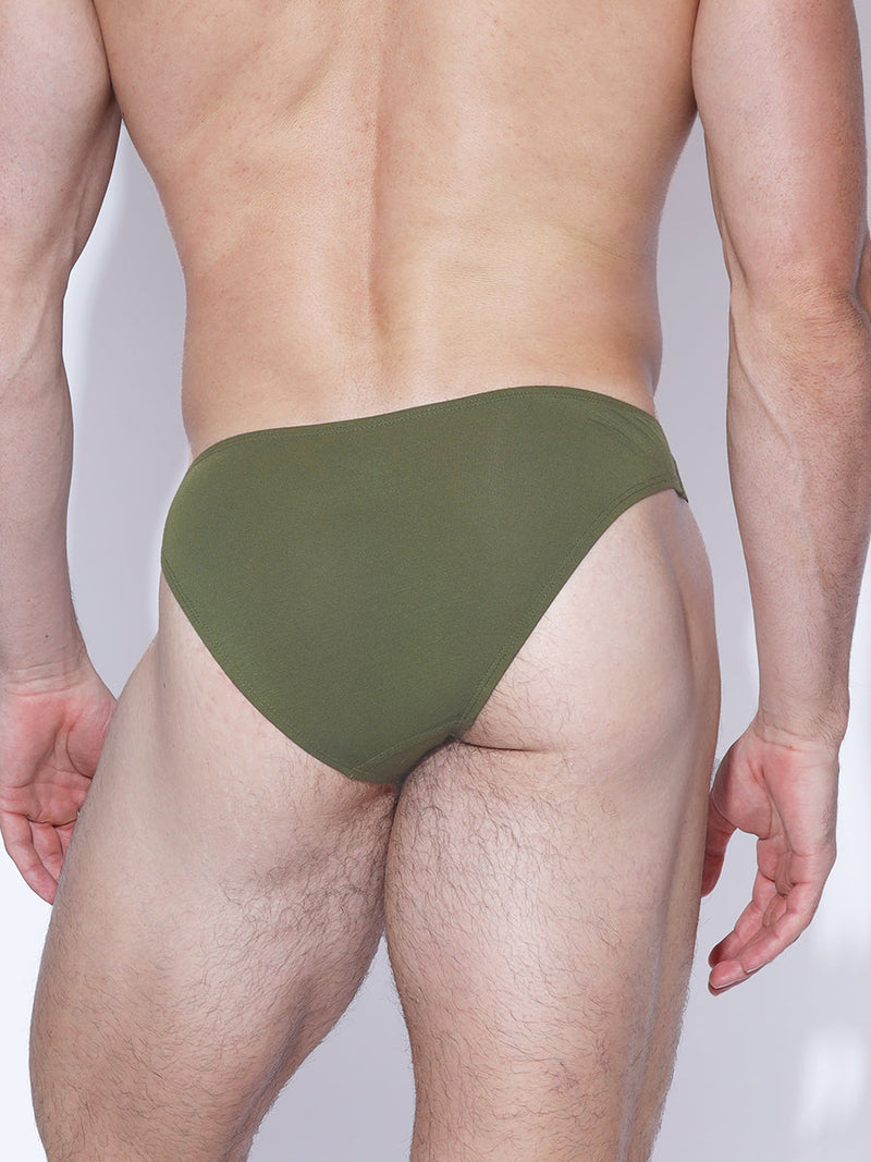 men's green modal bikini briefs - Ace + Indigo