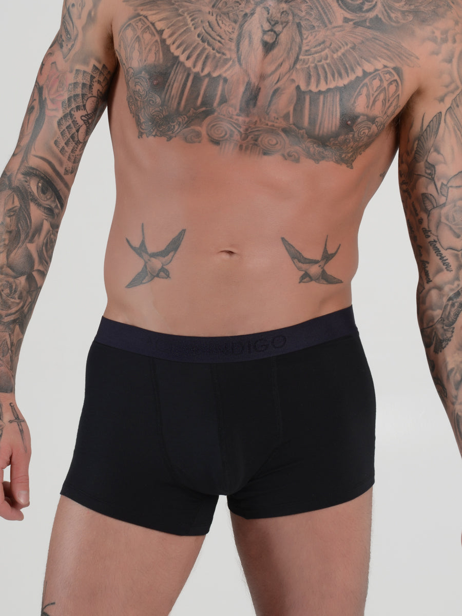 men's black modal logo band trunk boxers