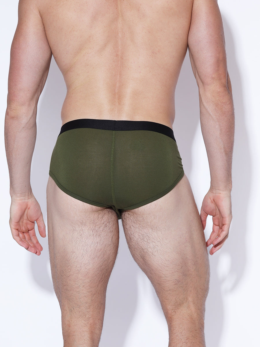 Men's green logo band briefs - Ace + Indigo