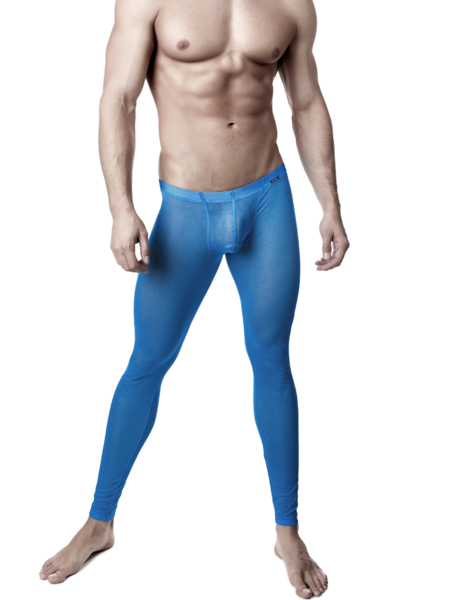 Men's blue see through mesh leggings