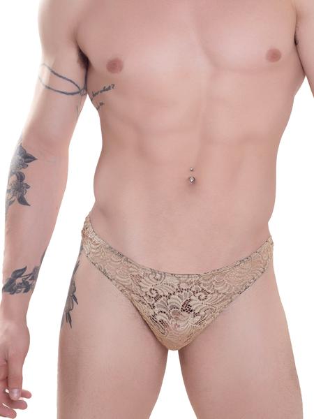 Men's nude lace briefs