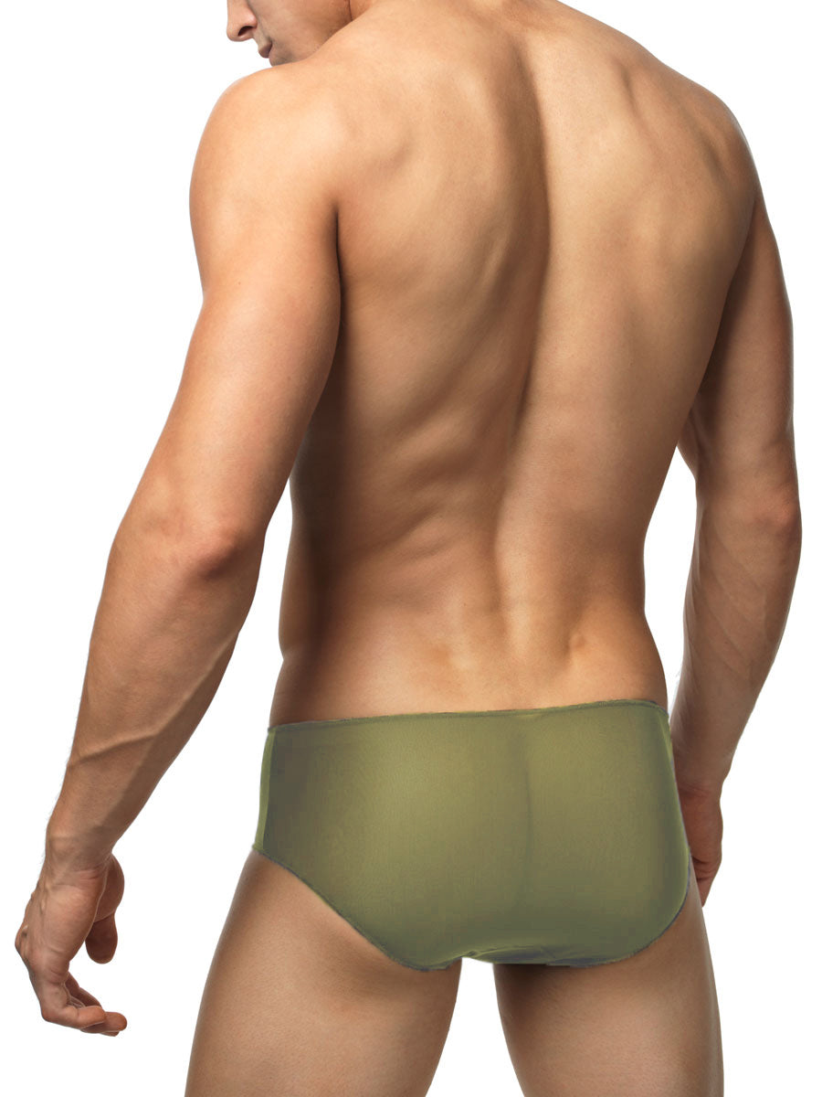 Men's green see-thru briefs