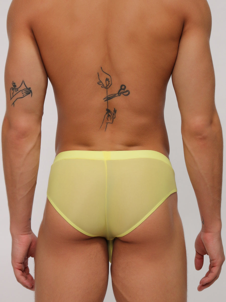 men's yellow mesh briefs - Body Aware