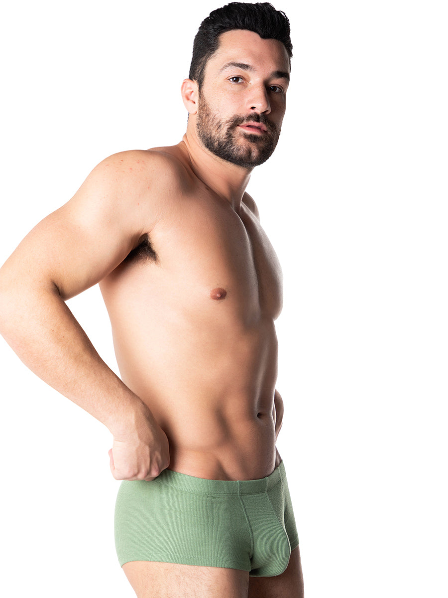 men's green ribbed boxer briefs - Body Aware