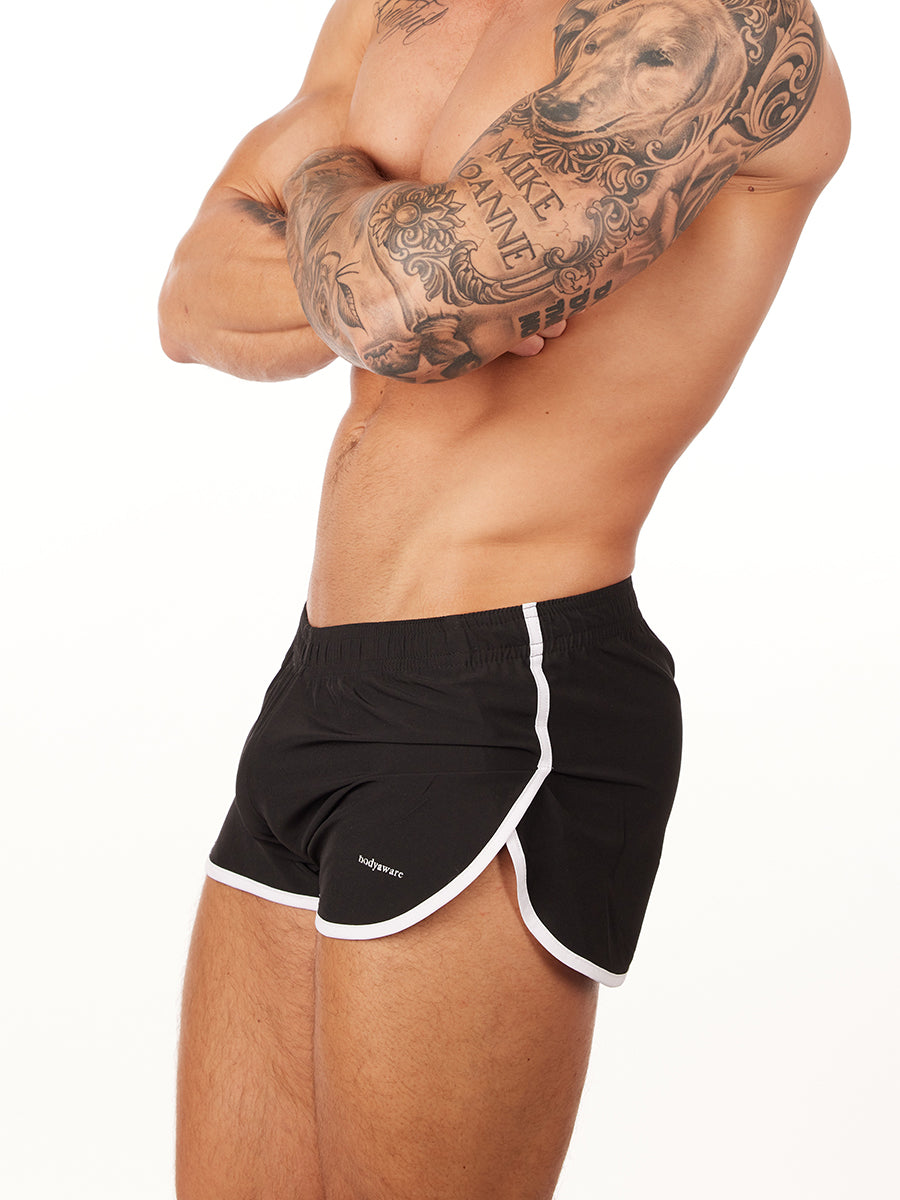 men's black track shorts - Body Aware