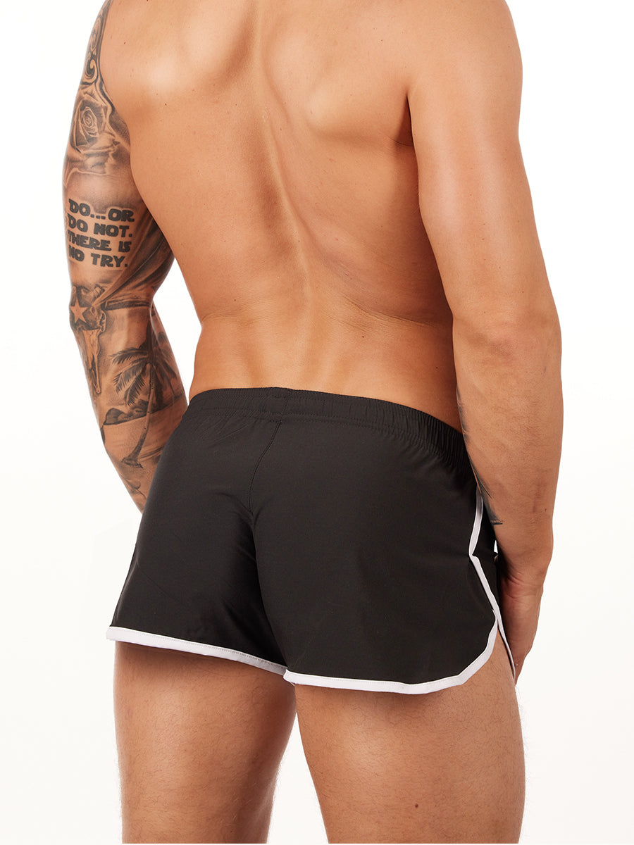 men's black track shorts - Body Aware