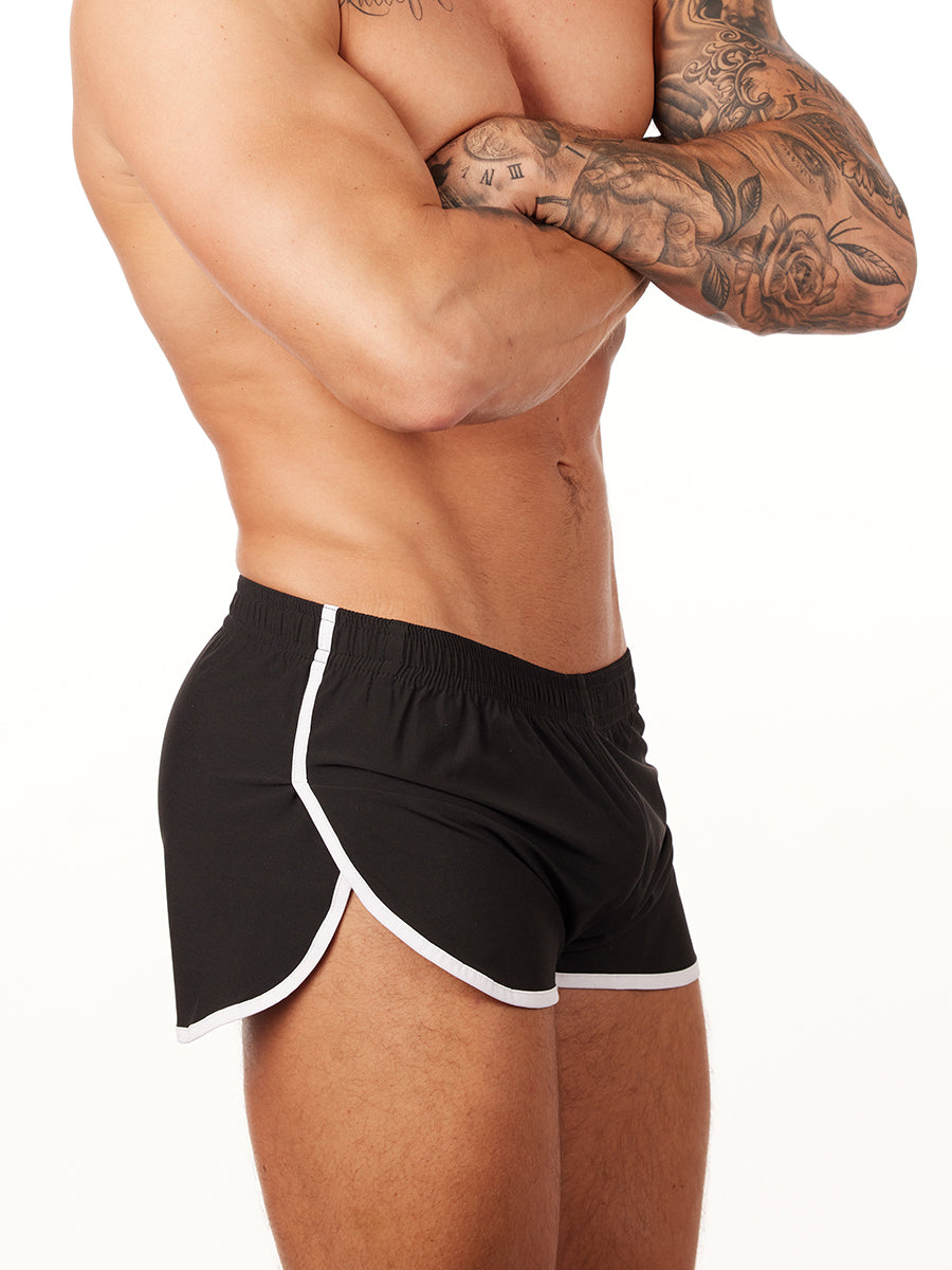 men's black track shorts - Body Aware