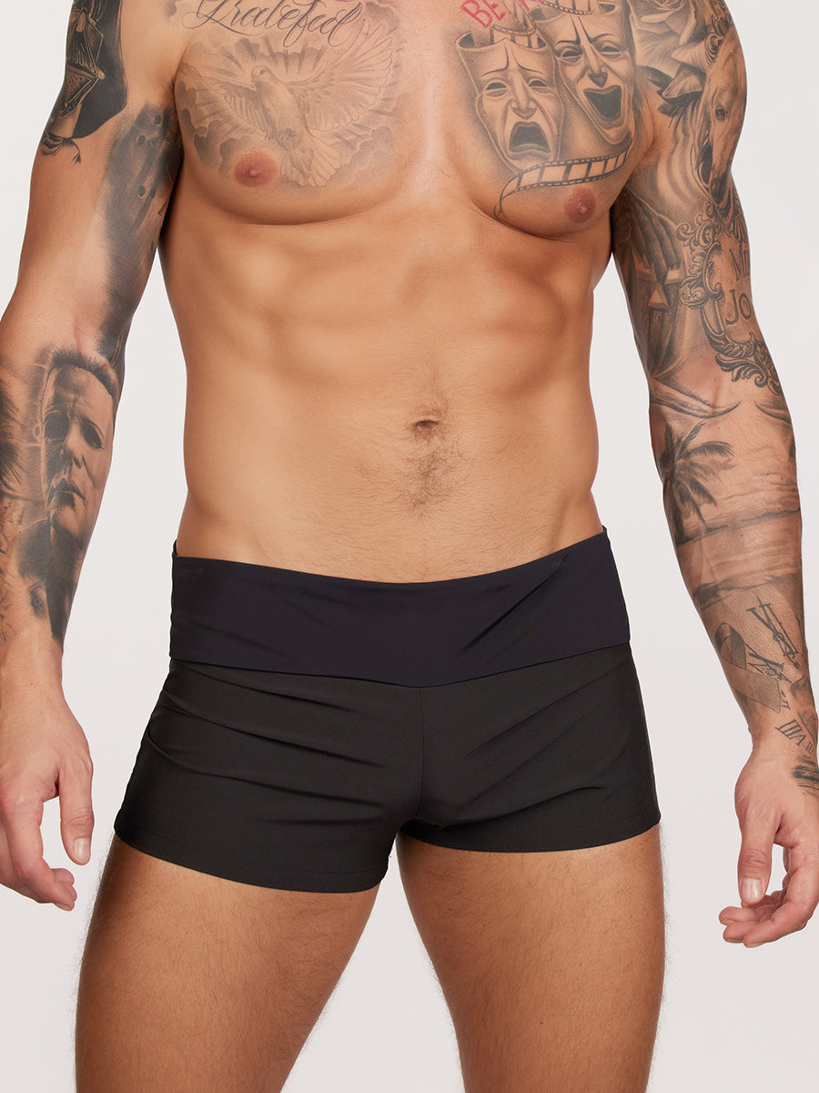 men's black yoga shorts - Body Aware