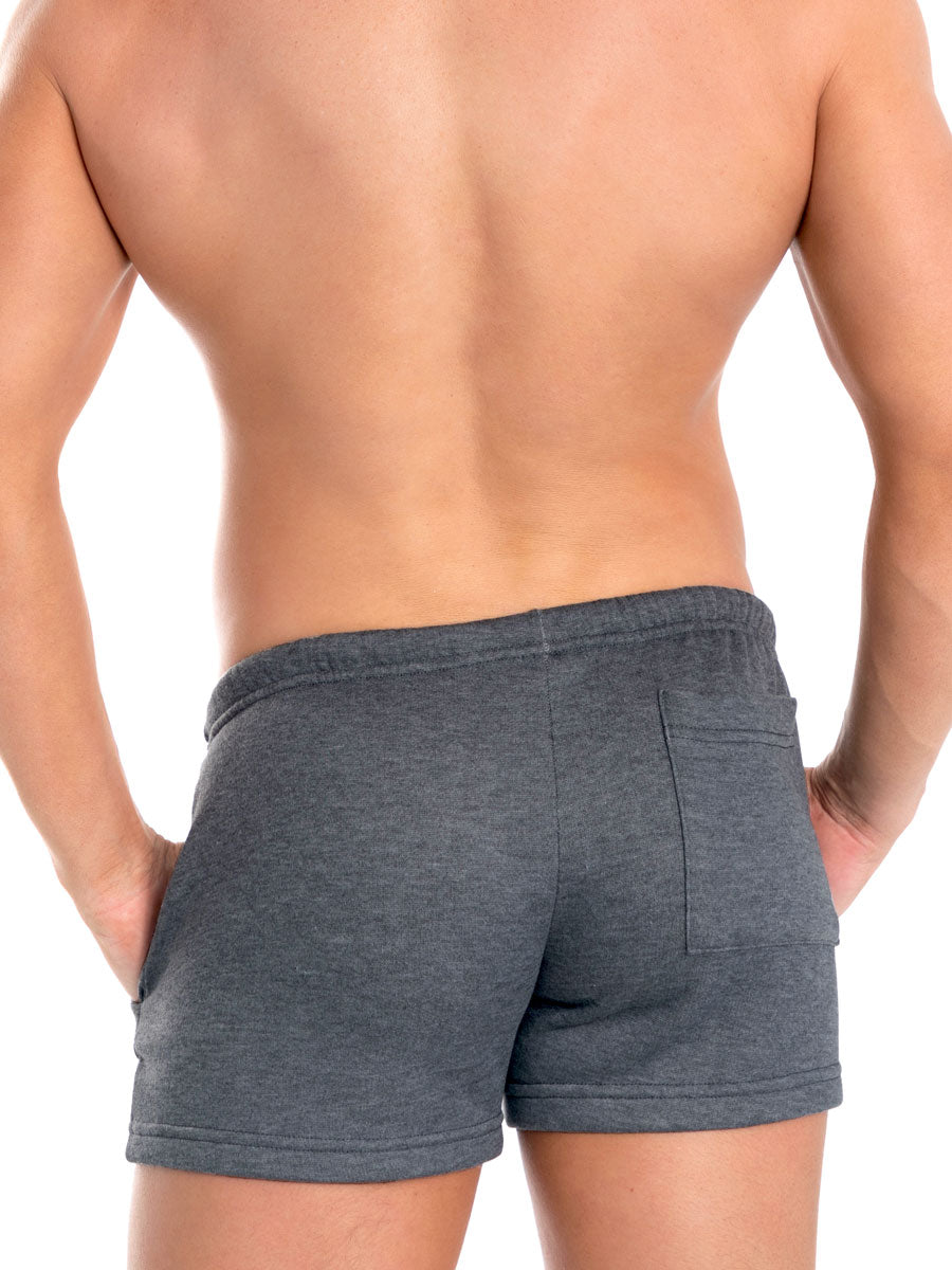 men's grey plush shorts