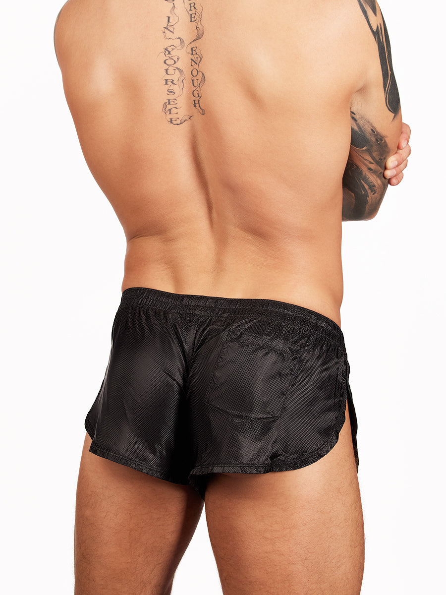 men's black nylon shorts - Body Aware