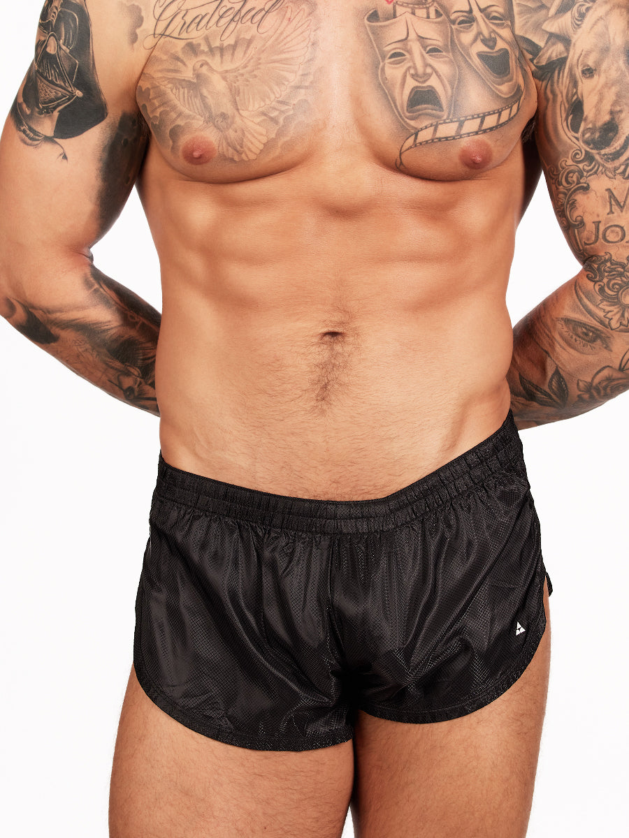 men's black nylon shorts - Body Aware