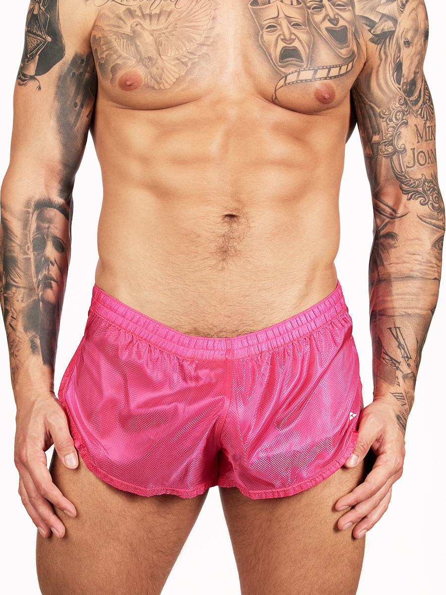 Men s Pink Nylon Shorts Sexy Shorts For Men Body Aware men-s-pink-nylon-shorts-sexy-shorts-for-men-body-aware