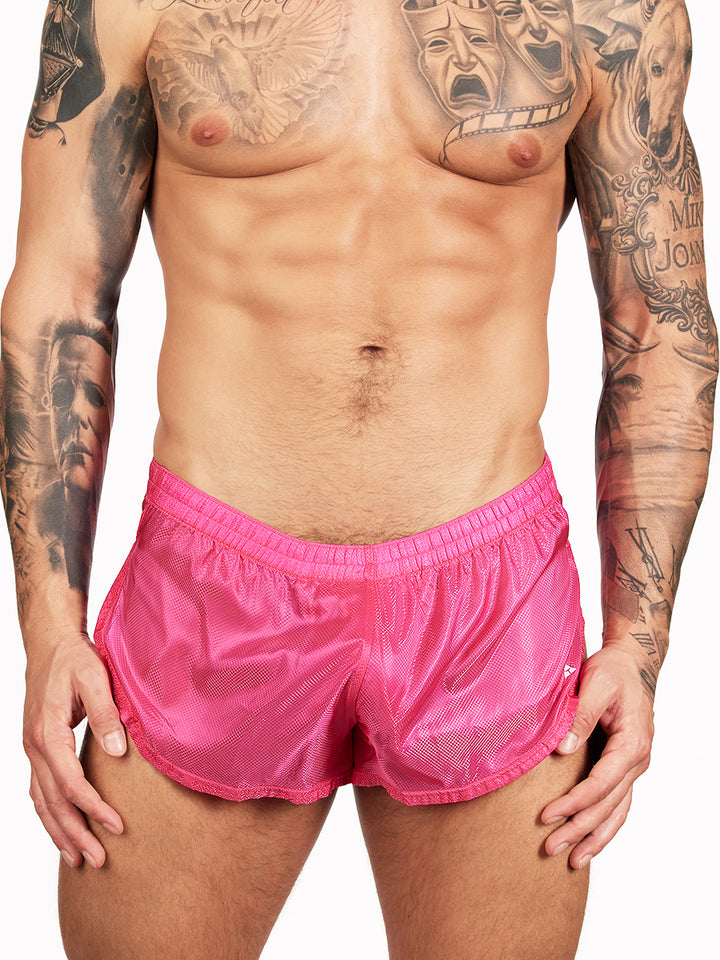 men's pink nylon shorts - Body Aware