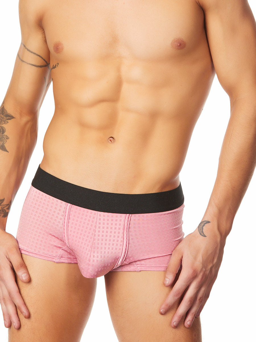 Men's pink satin boxer briefs