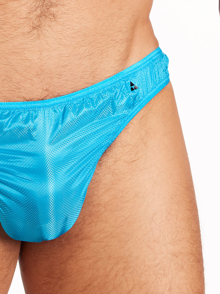 men's blue nylon thong - Body Aware