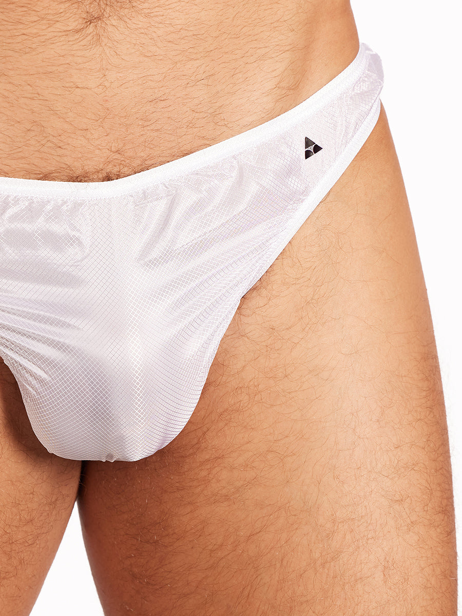 men's white nylon thong - Body Aware