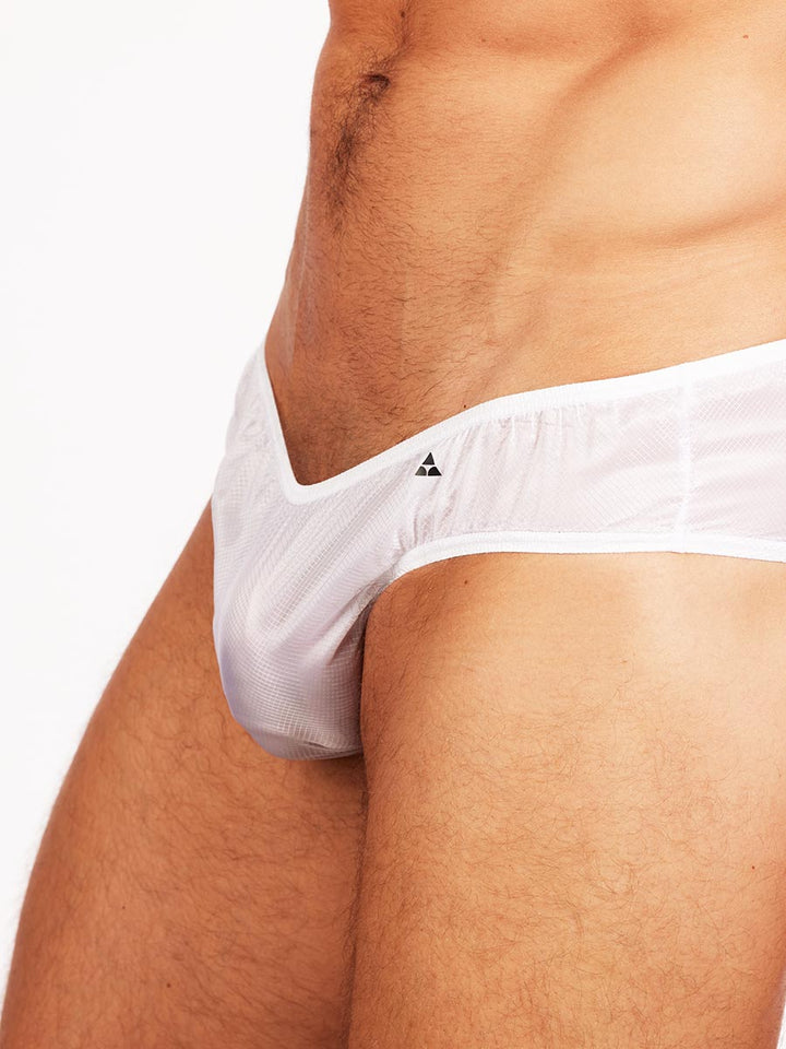 men's white nylon briefs - Body Aware