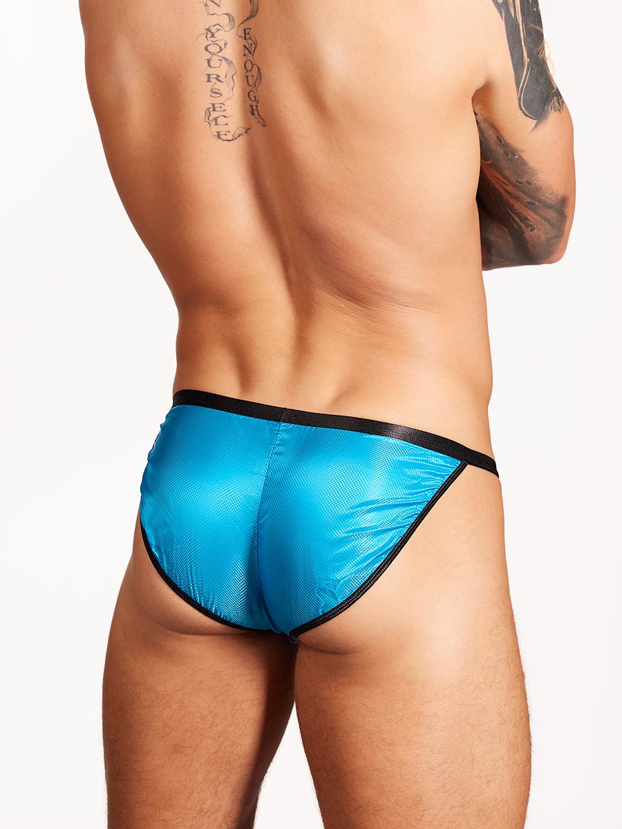 men's blue nylon tanga - Body Aware