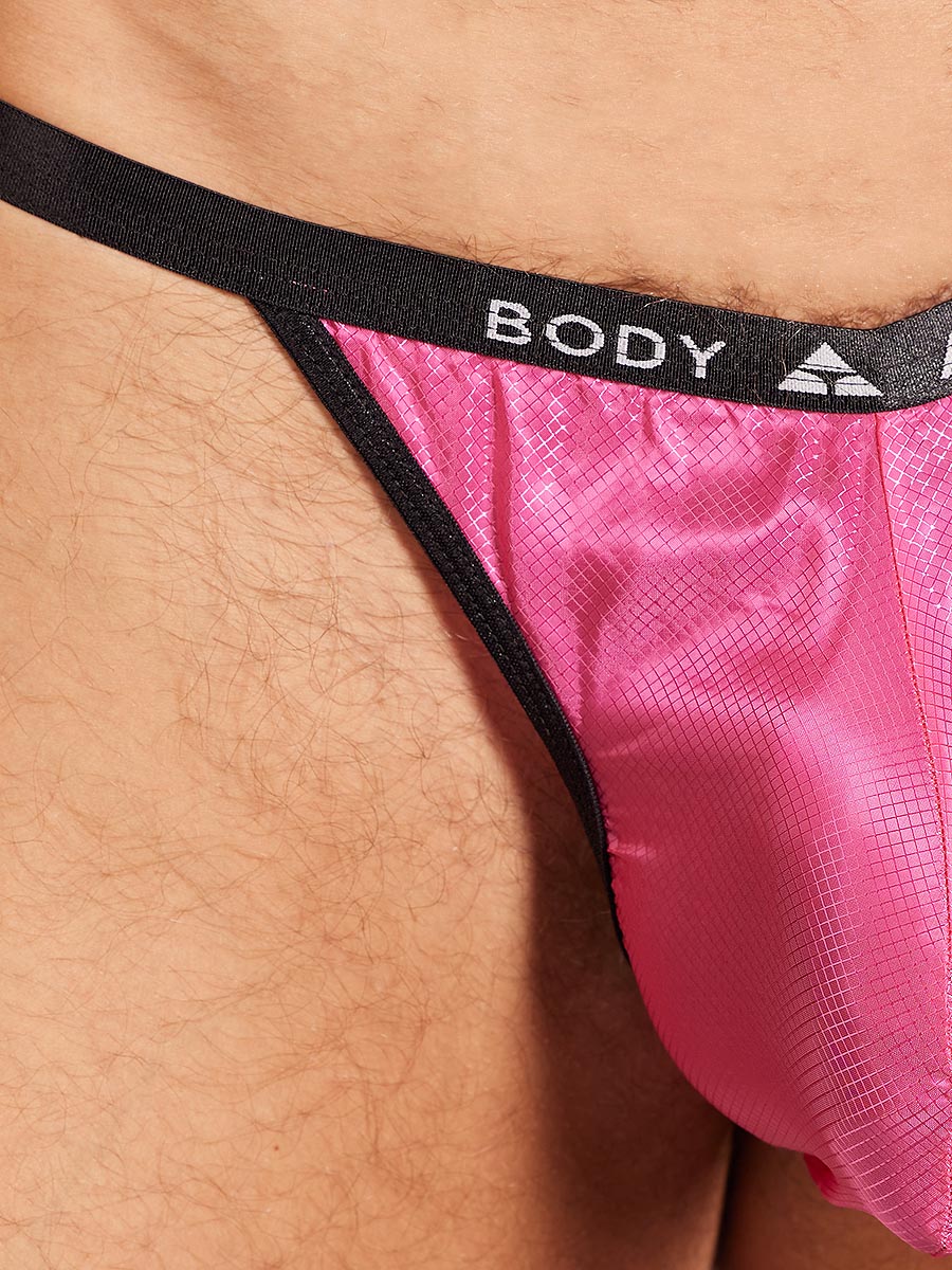 men's pink nylon thong - Body Aware