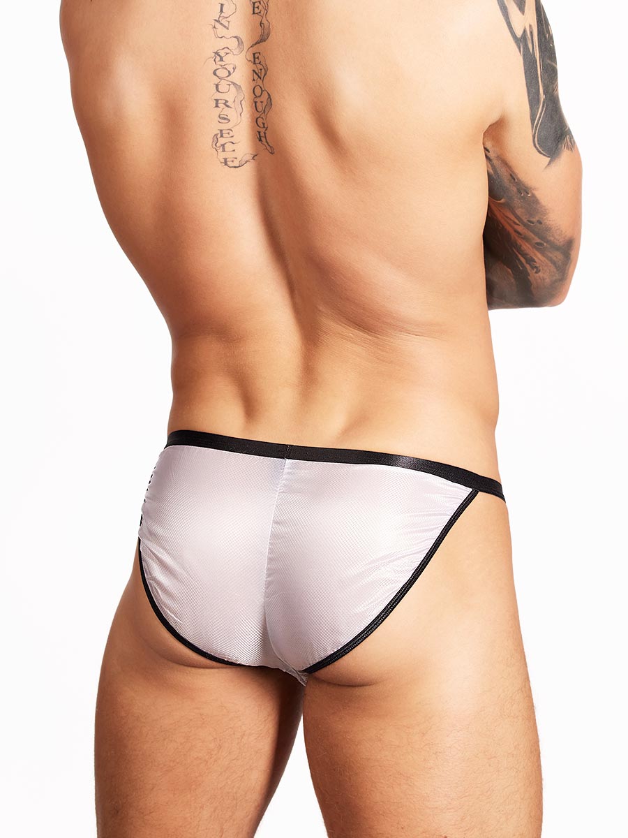 men's white nylon tanga - Body Aware