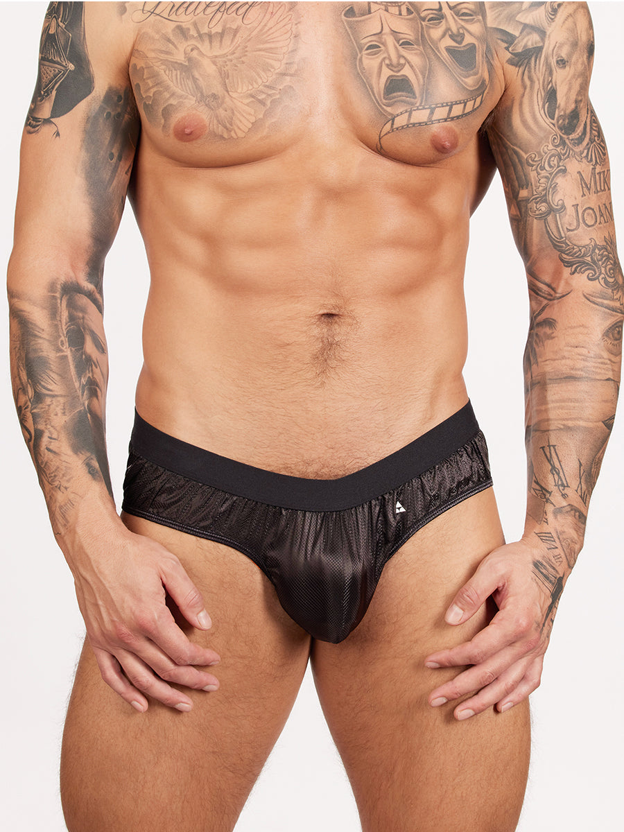 men's black nylon jock strap - Body Aware