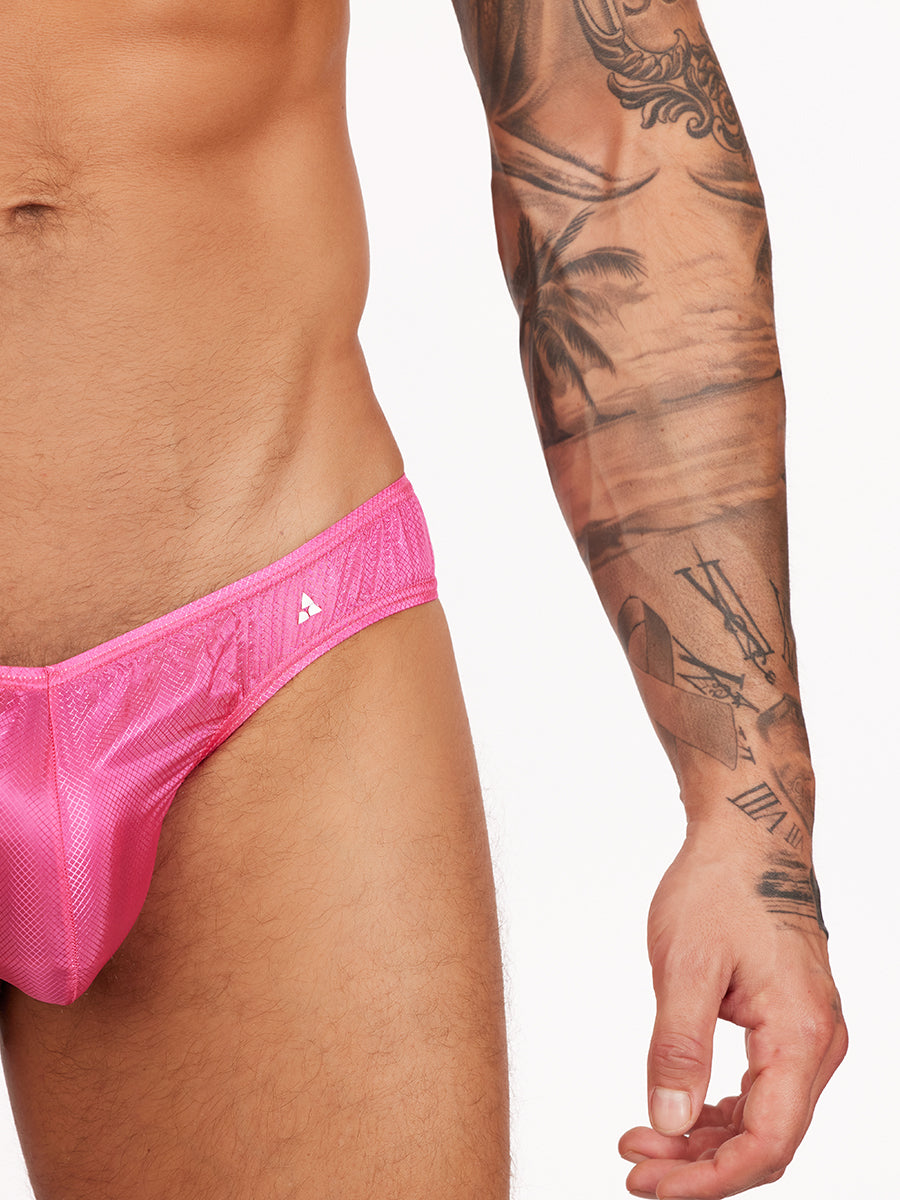 men's pink nylon briefs - Body Aware