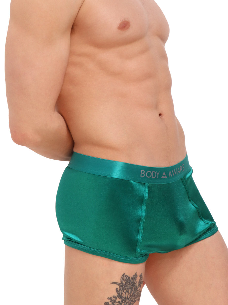 men's green satin boxer briefs - Body Aware