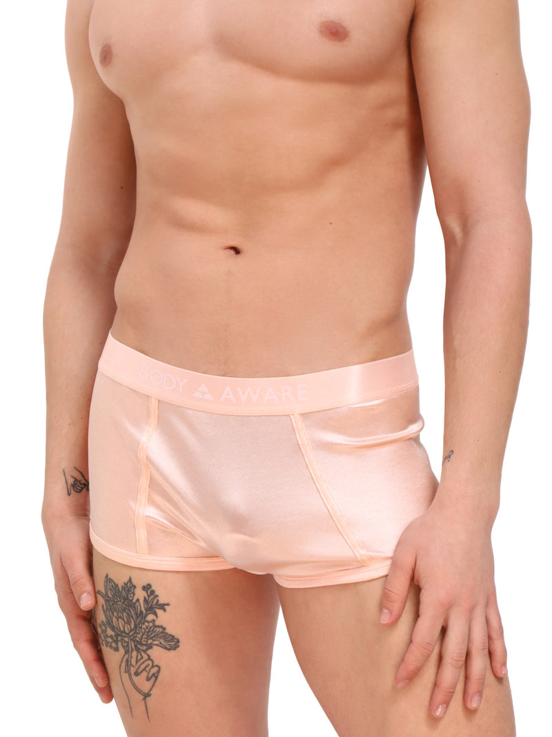 men's pink satin boxer briefs - Body Aware