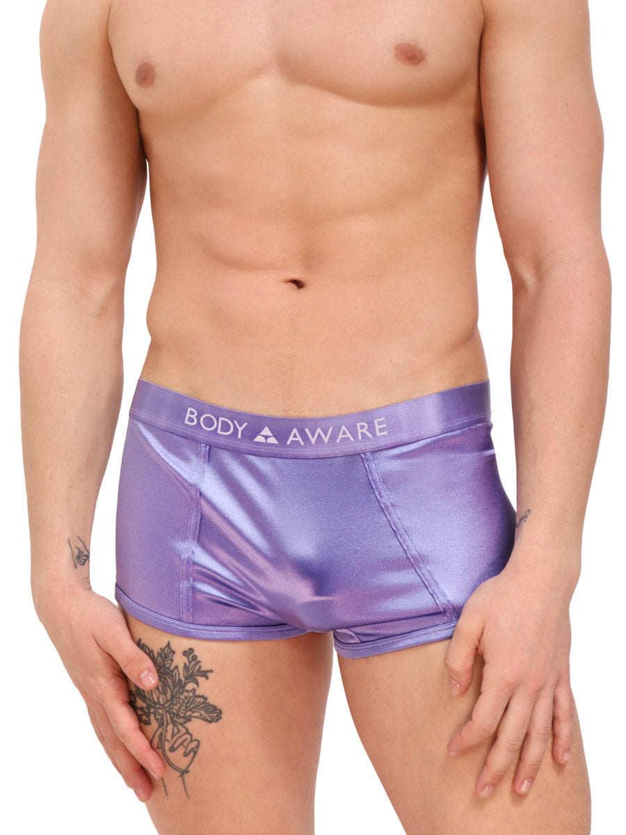 men's purple satin boxer briefs - Body Aware