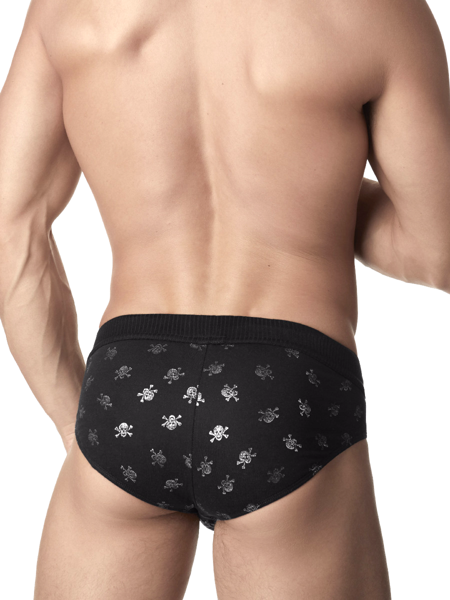 Men's black pirate briefs