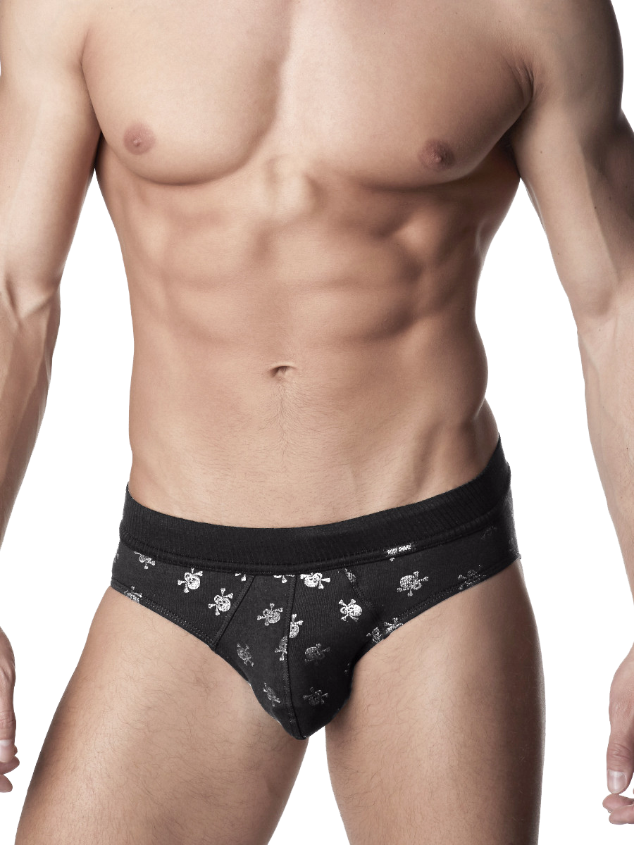 Men's black pirate briefs