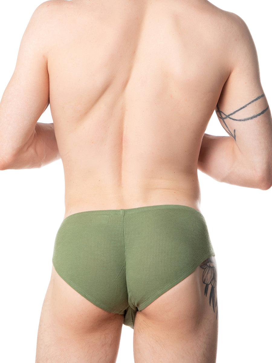 men's green ribbed bikini panties - XDress