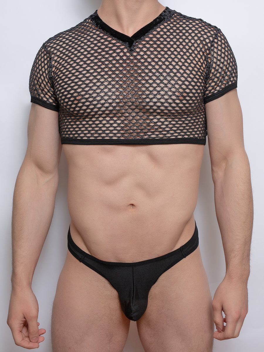 men's mesh crop top