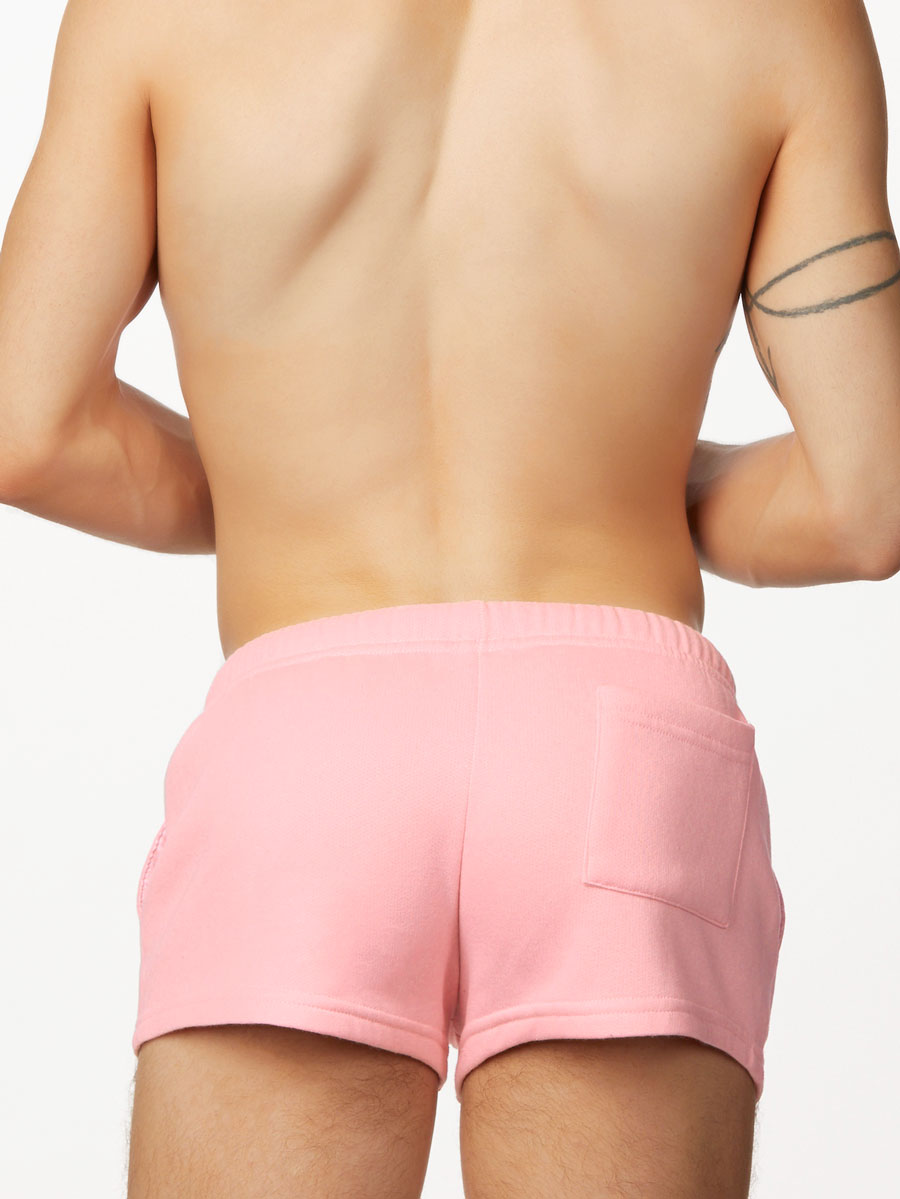 Men's pink fleece shorts