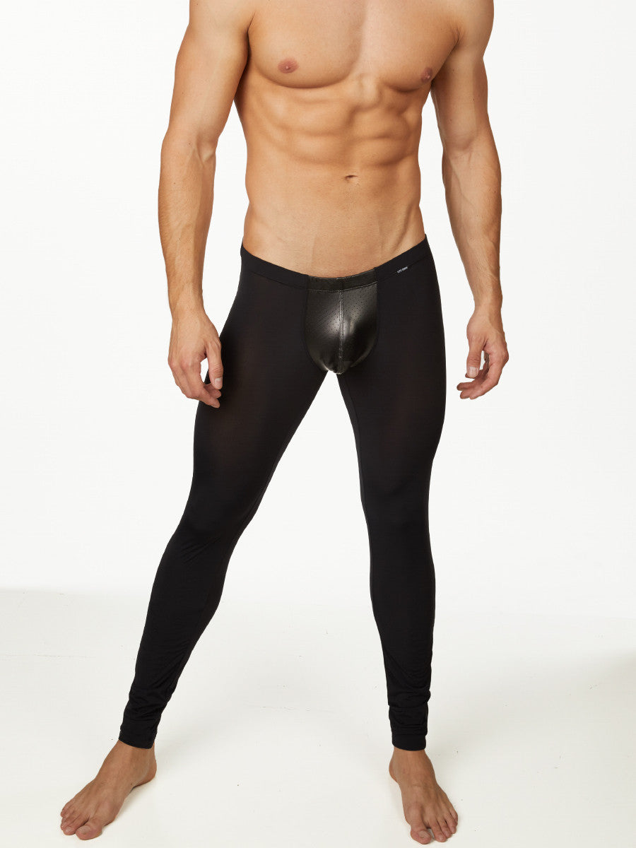 Men's black sports stretch leggings
