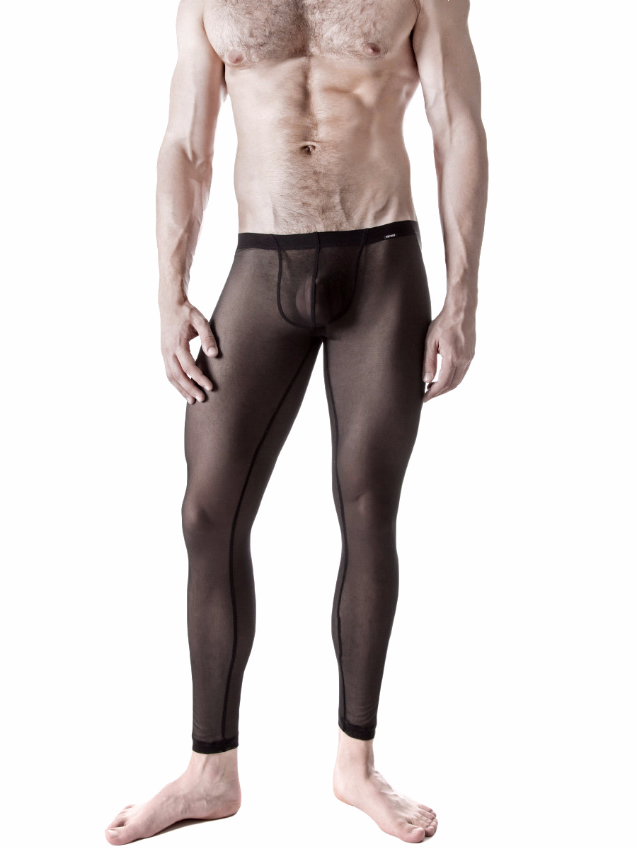 Men's black mesh leggings