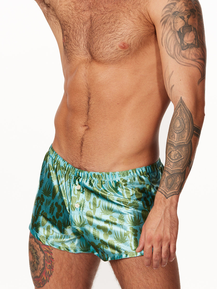 Cactus Satin Sleep Boxer