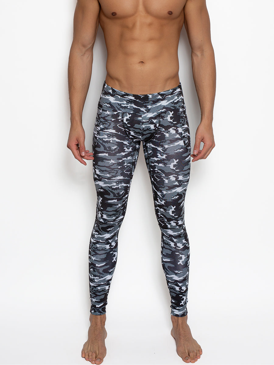 Men's Black Camouflage Leggings