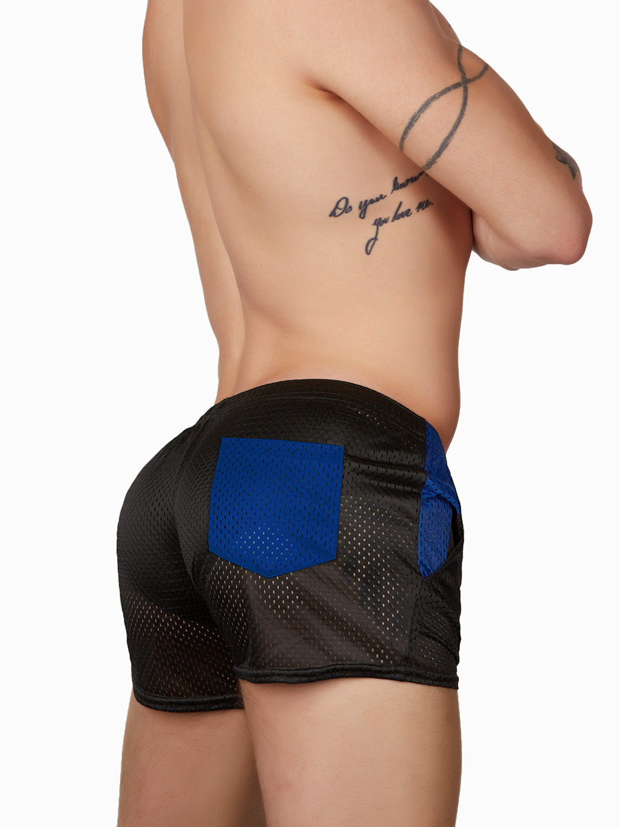 men's black mesh running shorts