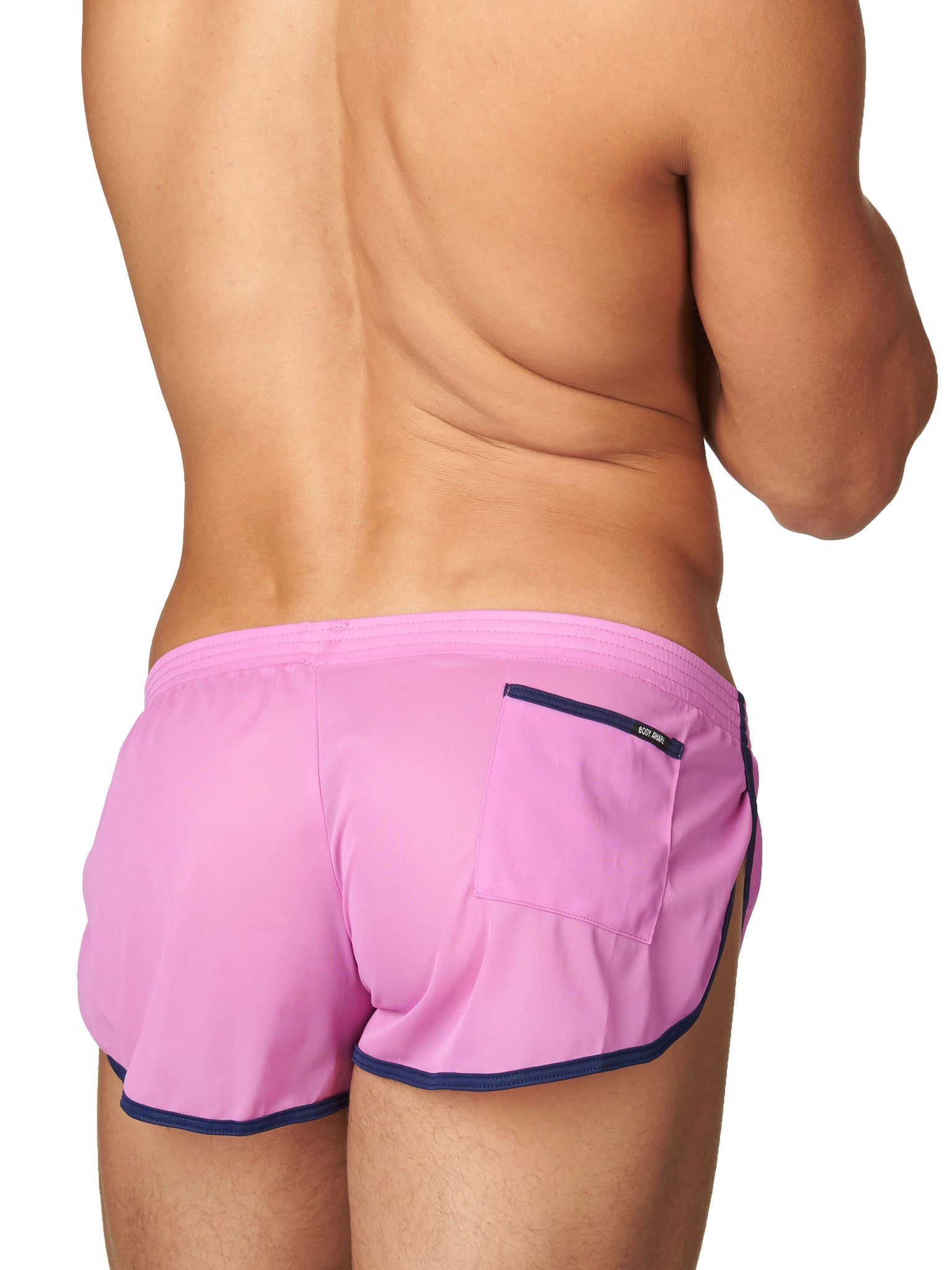 Men's vintage purple side split booty gym shorts